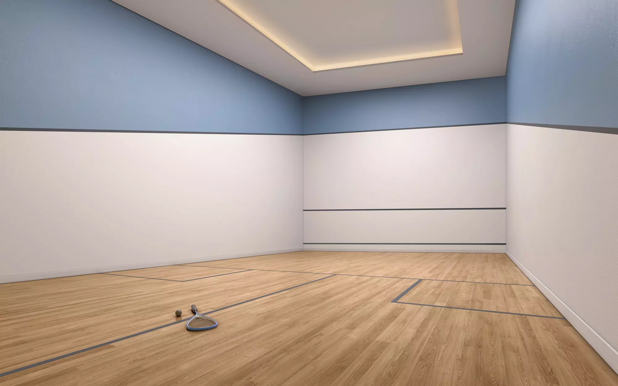 Perspectiva ilustrada da quadra de squash — Alive