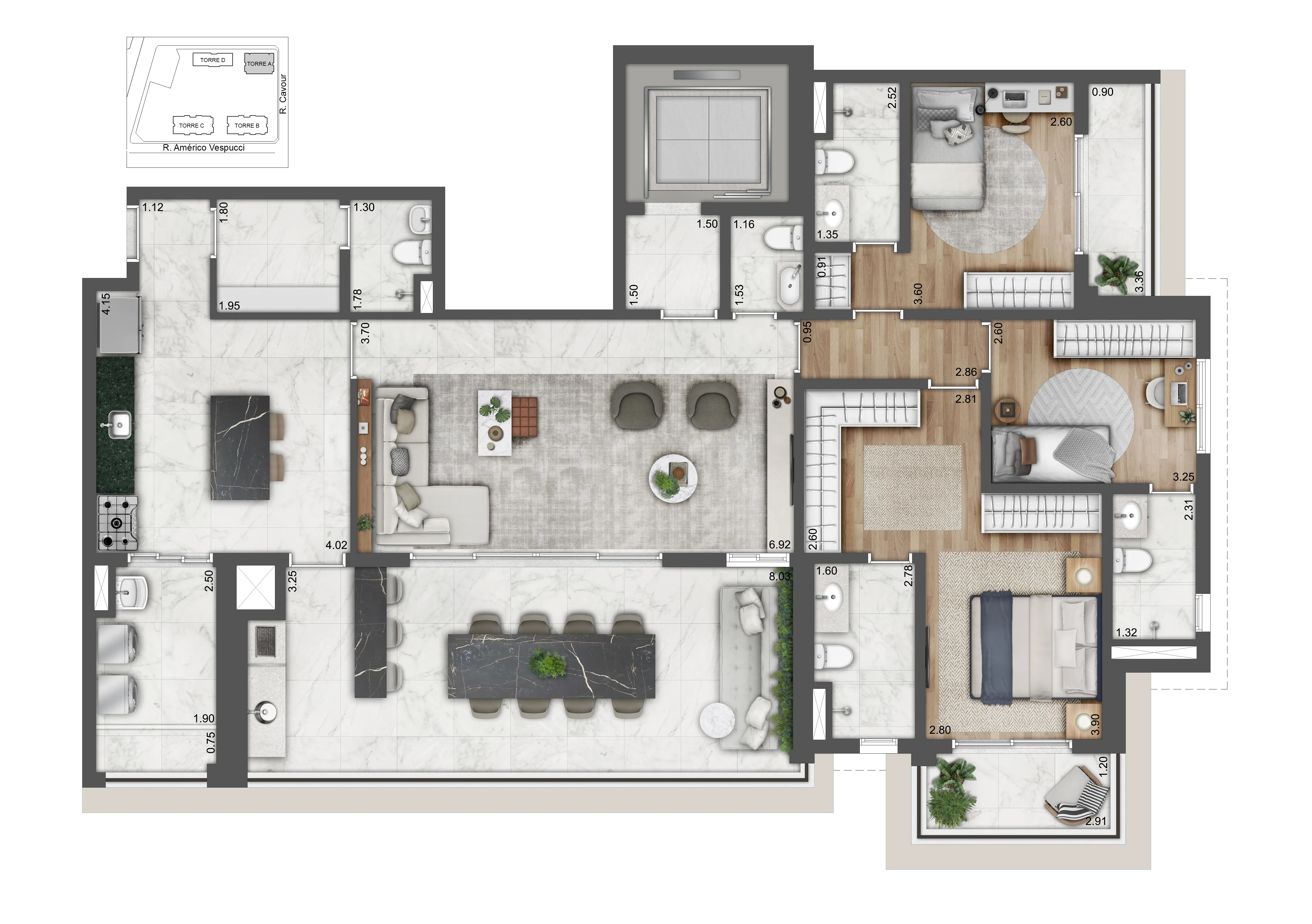 Planta 170 m² — Alive