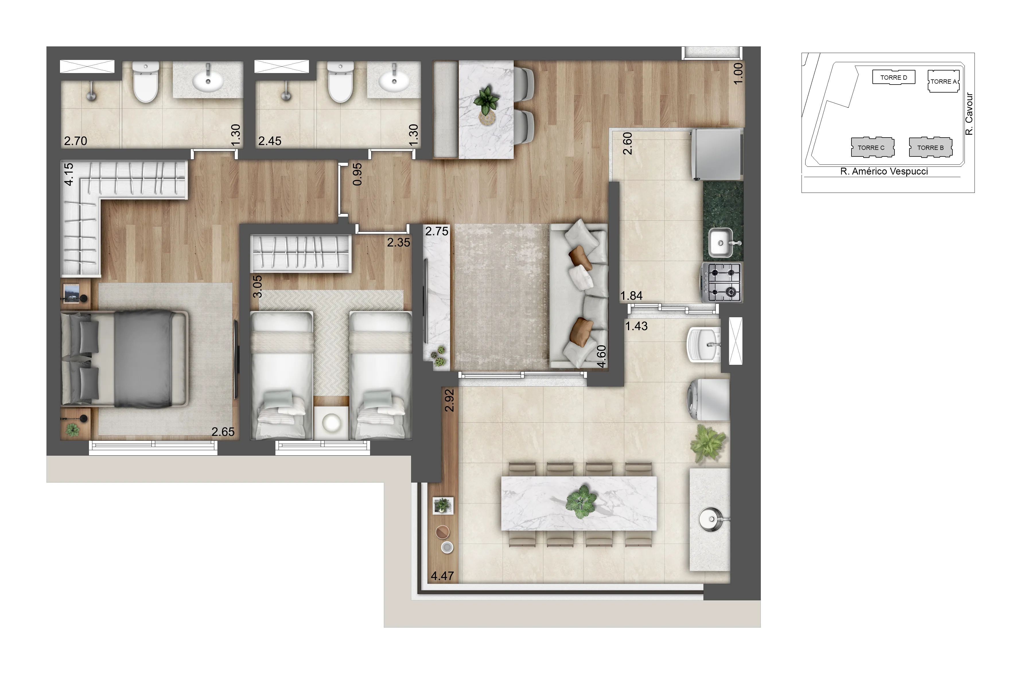 Planta 72 m² — Alive