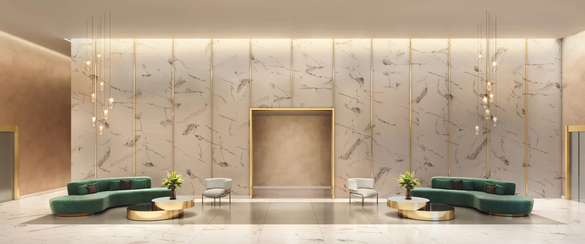 Perspectiva ilustrada do lobby