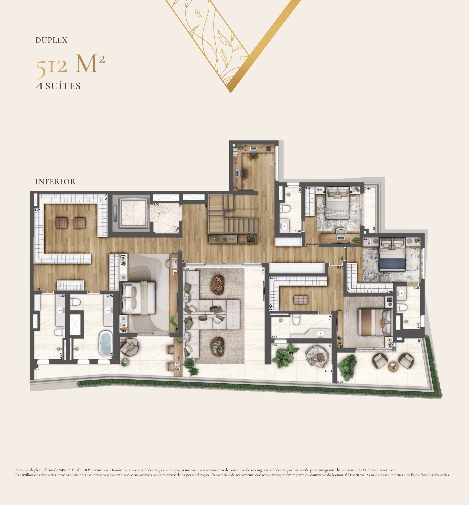 Planta Duplex 512 m² — Heaven by YOO