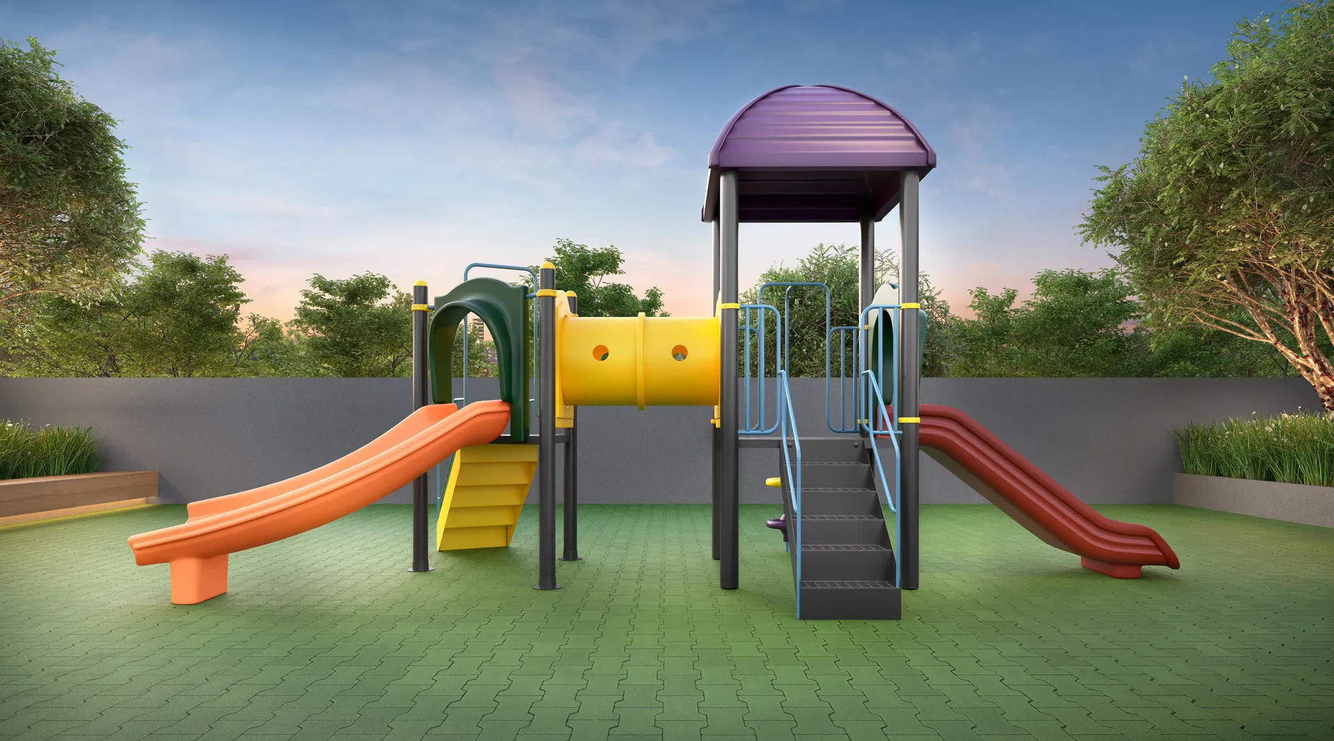 Perspectiva ilustrada do playground — Palace