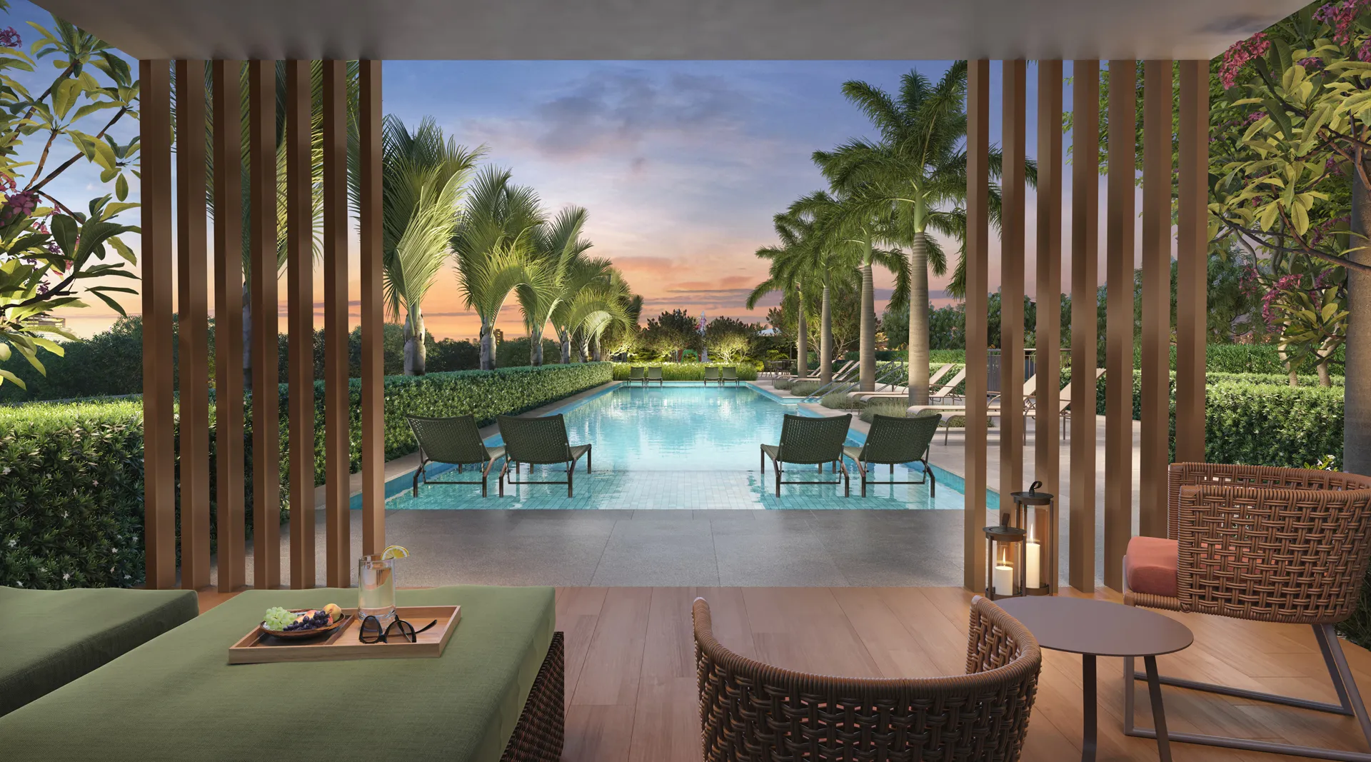 Perspectiva ilustrada da pool house — Palace