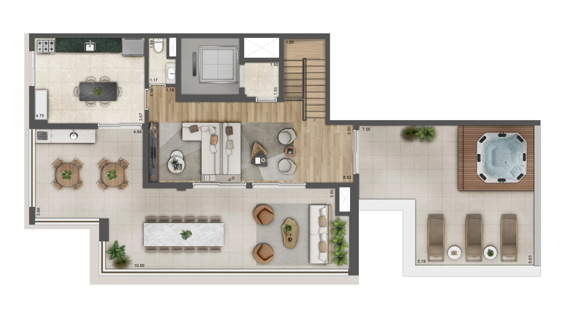 Planta 304 m² — Palace