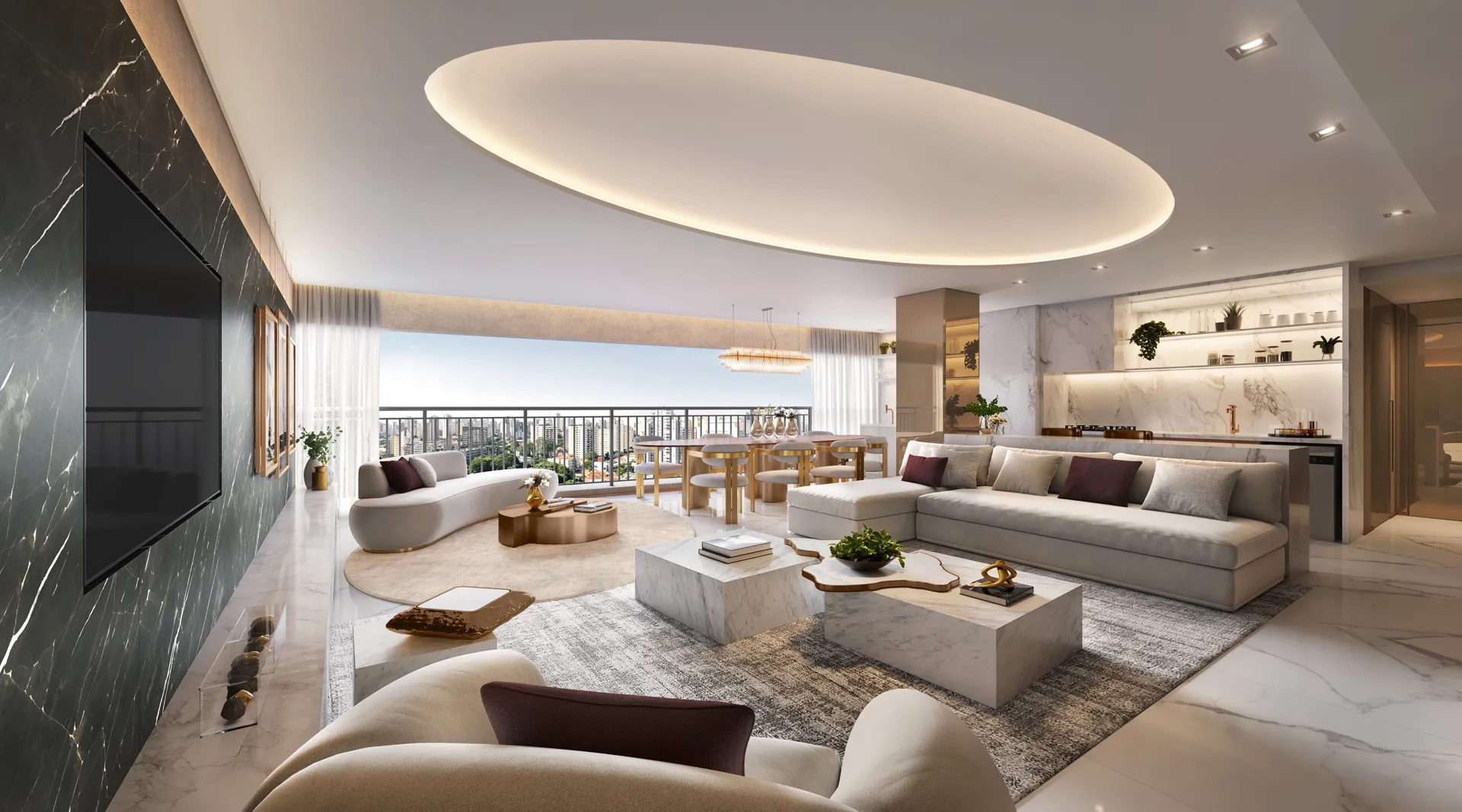 Living decorado 162m² — Petra