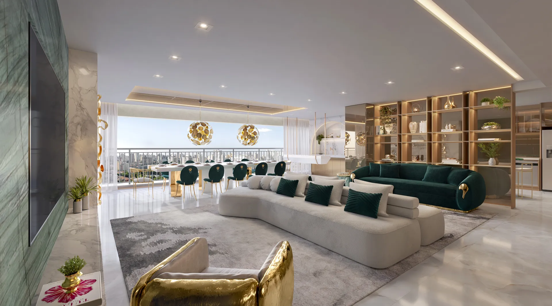 Living decorado 199m² — Petra