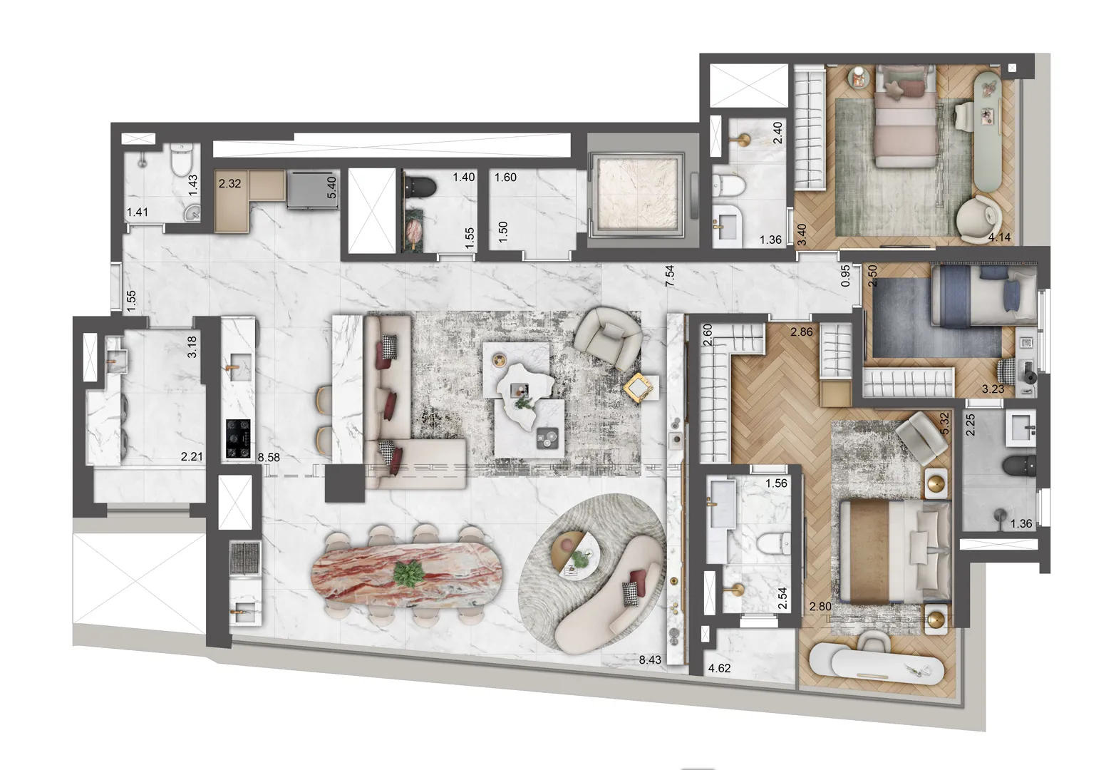 Planta 162 m² — Petra