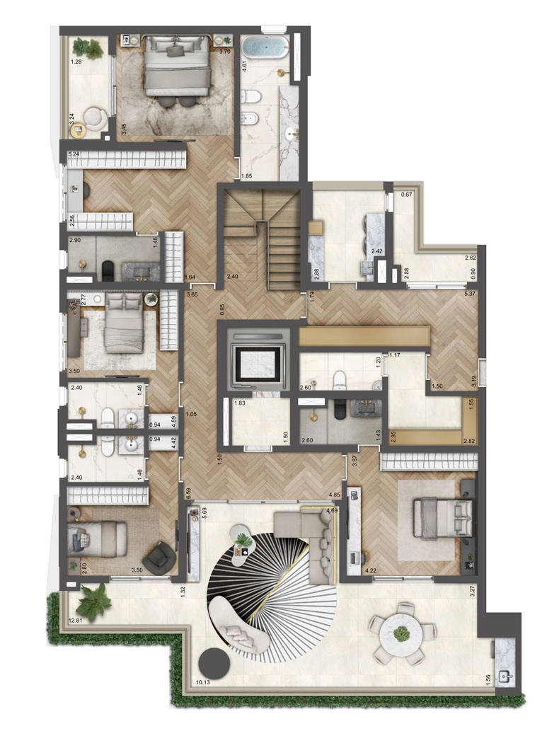 Planta Duplex Pavimento Inferior