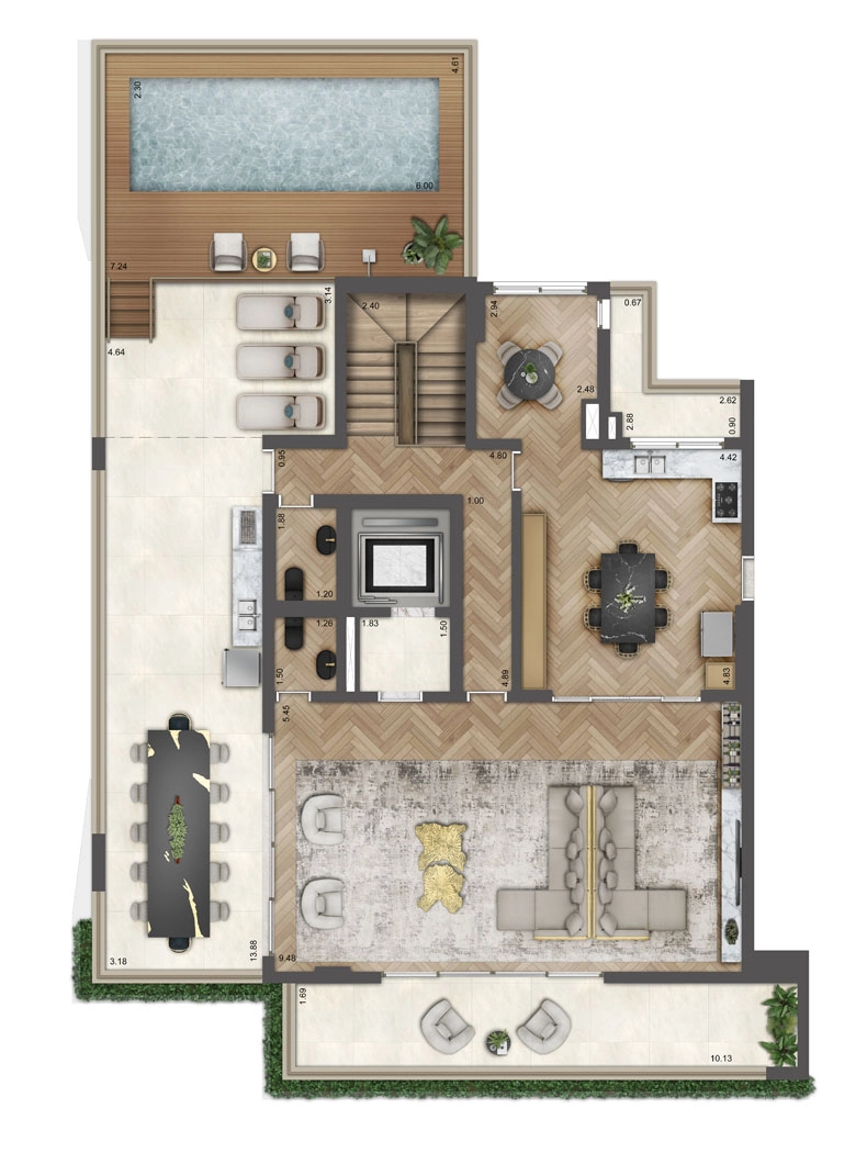 Planta Duplex Pavimento Superior