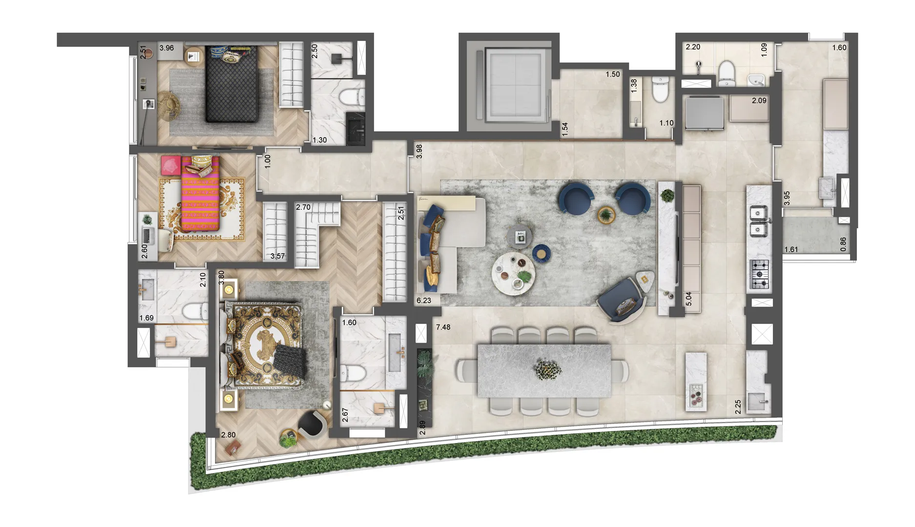 Planta 149 m² — Villa Versace